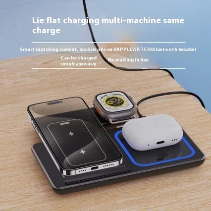 3 In 1 LED Fast Wireless Charger Stand  Charging Station