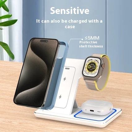 3 In 1 LED Fast Wireless Charger Stand  Charging Station