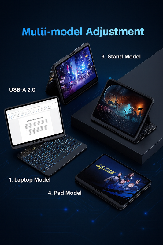 360° Swivel Keyboard Clear Case